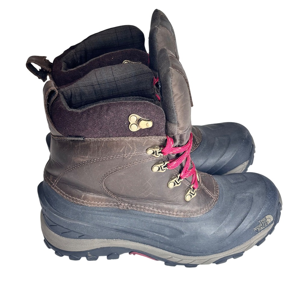 The North Face‎ Chilkat II Snow Boots Brown Leather Waterproof Insulated Mens 10